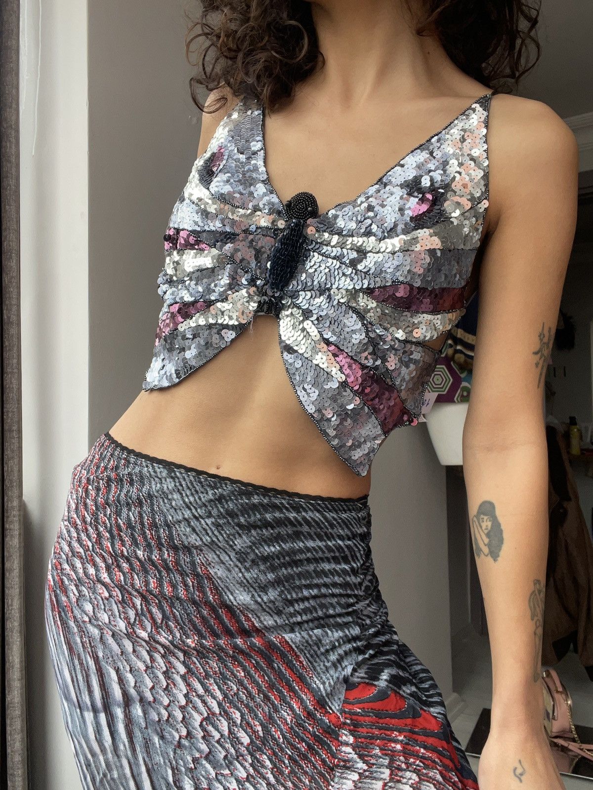 Vintage y2k butterfly top Size M / US 6-8 / IT 42-44 - 2 Thumbnail