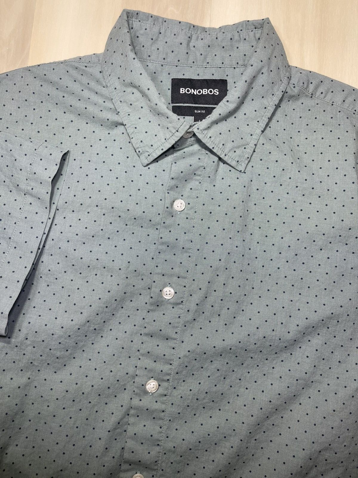 Bonobos Bonobos Shirt Men Large Green Button Up Slim Fit Polka Dot Size US L / EU 52-54 / 3 - 1 Thumbnail