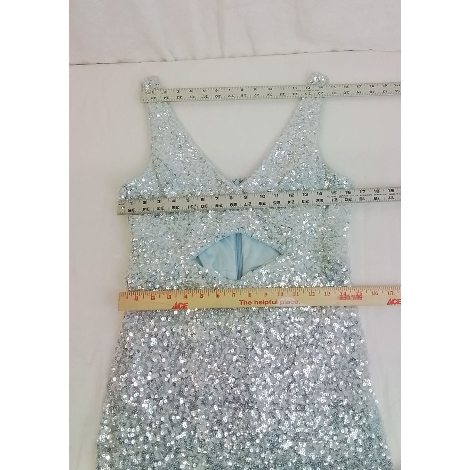 AQUA Aqua Formal Dress Women's 16 Blue Sequins NWT READ Size XXL / US 16-18 / IT 52-54 - 10 Thumbnail