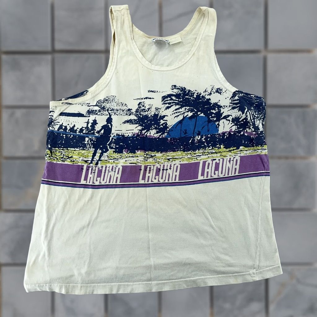 Vintage VINTAGE Laguna Beach Tank Top Shirt Mens Medium Surf 90s Size US M / EU 48-50 / 2 - 1 Thumbnail