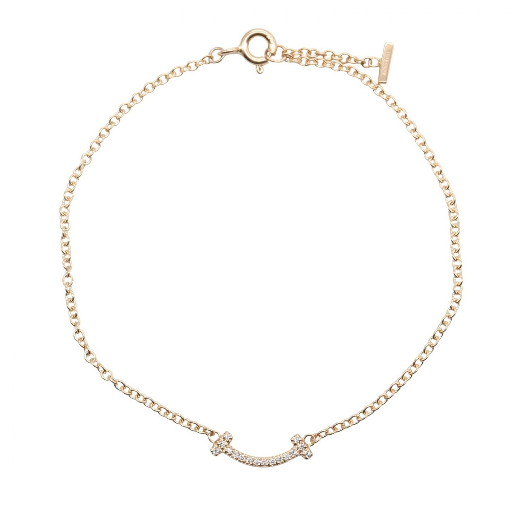 Tiffany & Co. Tiffany & Co. Tiffany＆Co. T Smile Mini Au750 Diamond Bracelet Precious Metal Bracelet DUTY FREE for USA Size ONE SIZE - 1 Thumbnail