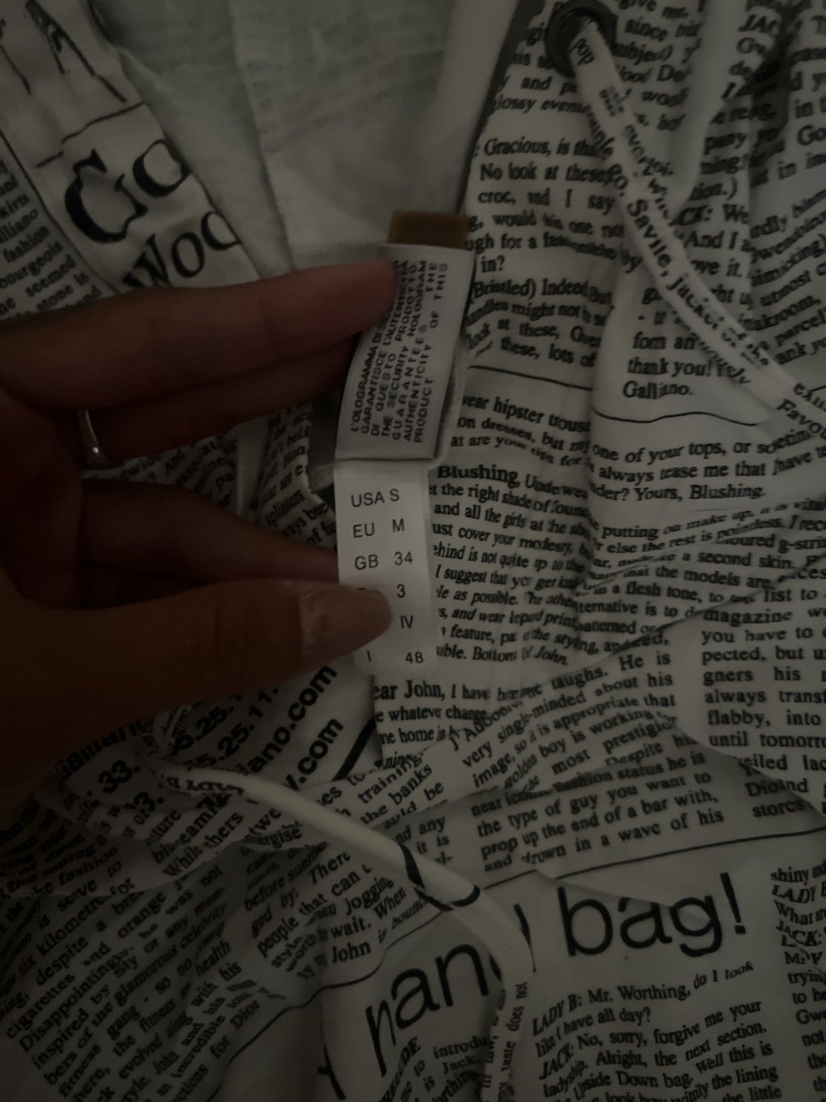 John Galliano John Galliano Gazette Newspaper Hoodie y2k