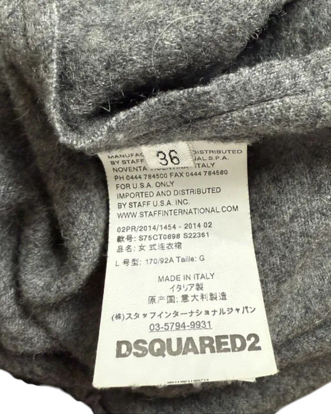 Dsquared2 F/W 2014 WOOL MINI DRESS Size XS / US 0-2 / IT 36-38 - 6 Thumbnail