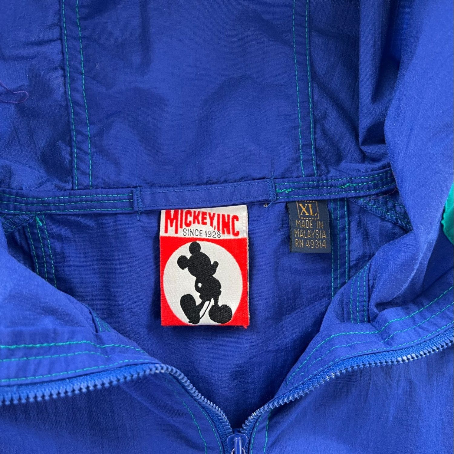 Disney Vintage 90s Disney Mickey Mouse Hooded Windbreaker Jacket Size US XL / EU 56 / 4 - 5 Thumbnail