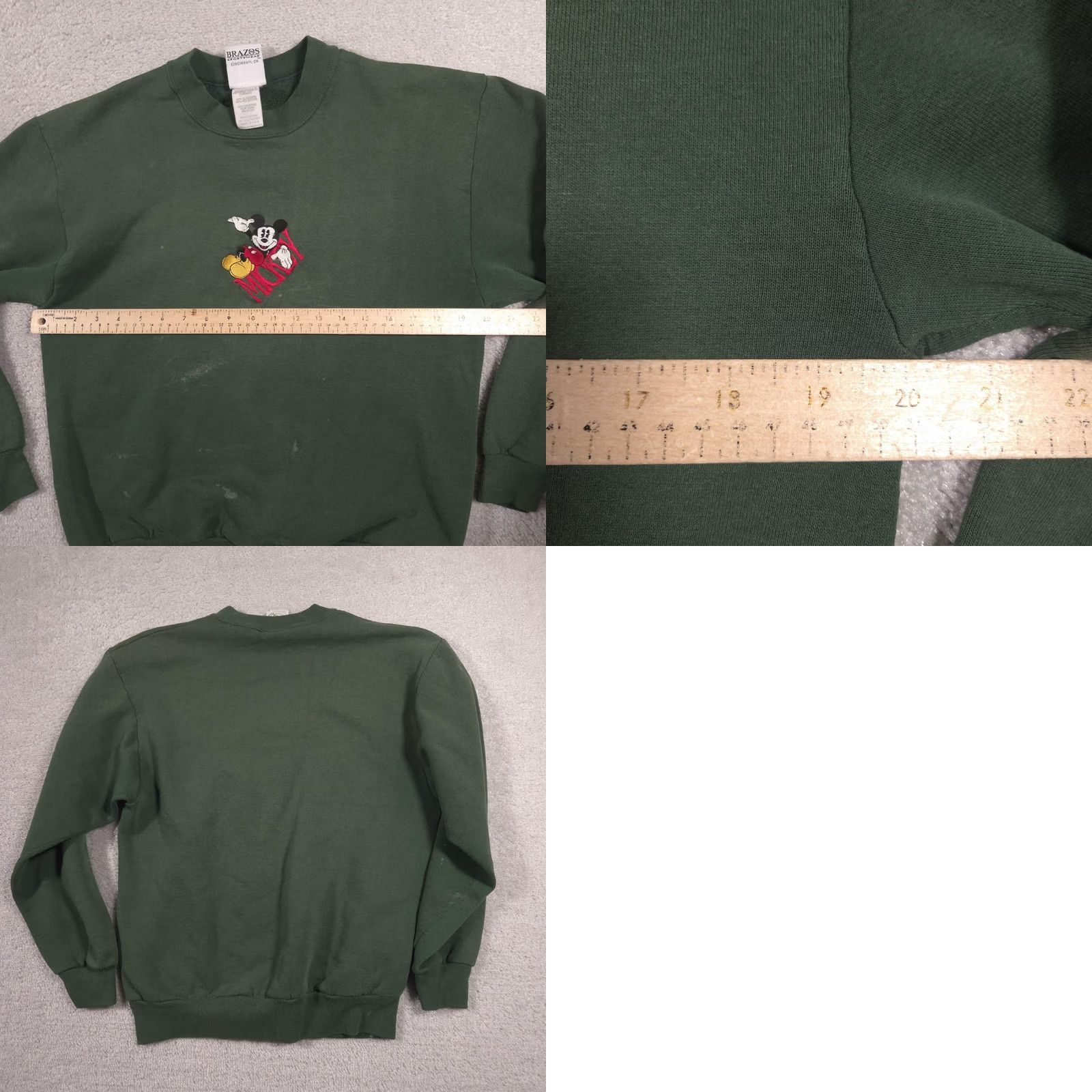 Mickey & Co. Vintage Mickey & Co Sweatshirt Womens M Green Crewneck Embroidered Disney Graphic Print Embroidered Mickey Mouse Size M / US 6-8 / IT 42-44 - 10 Thumbnail