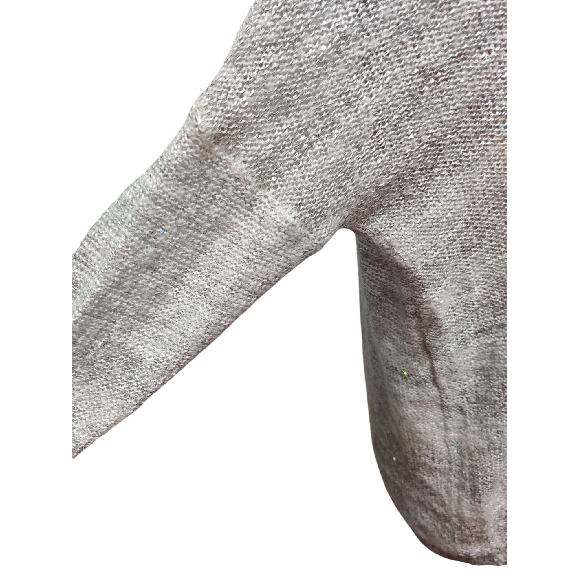 Other ANA XL Womens Sweater Silver Gray Knit Holographic Sequin Sc Size XL / US 12-14 / IT 48-50 - 12 Thumbnail