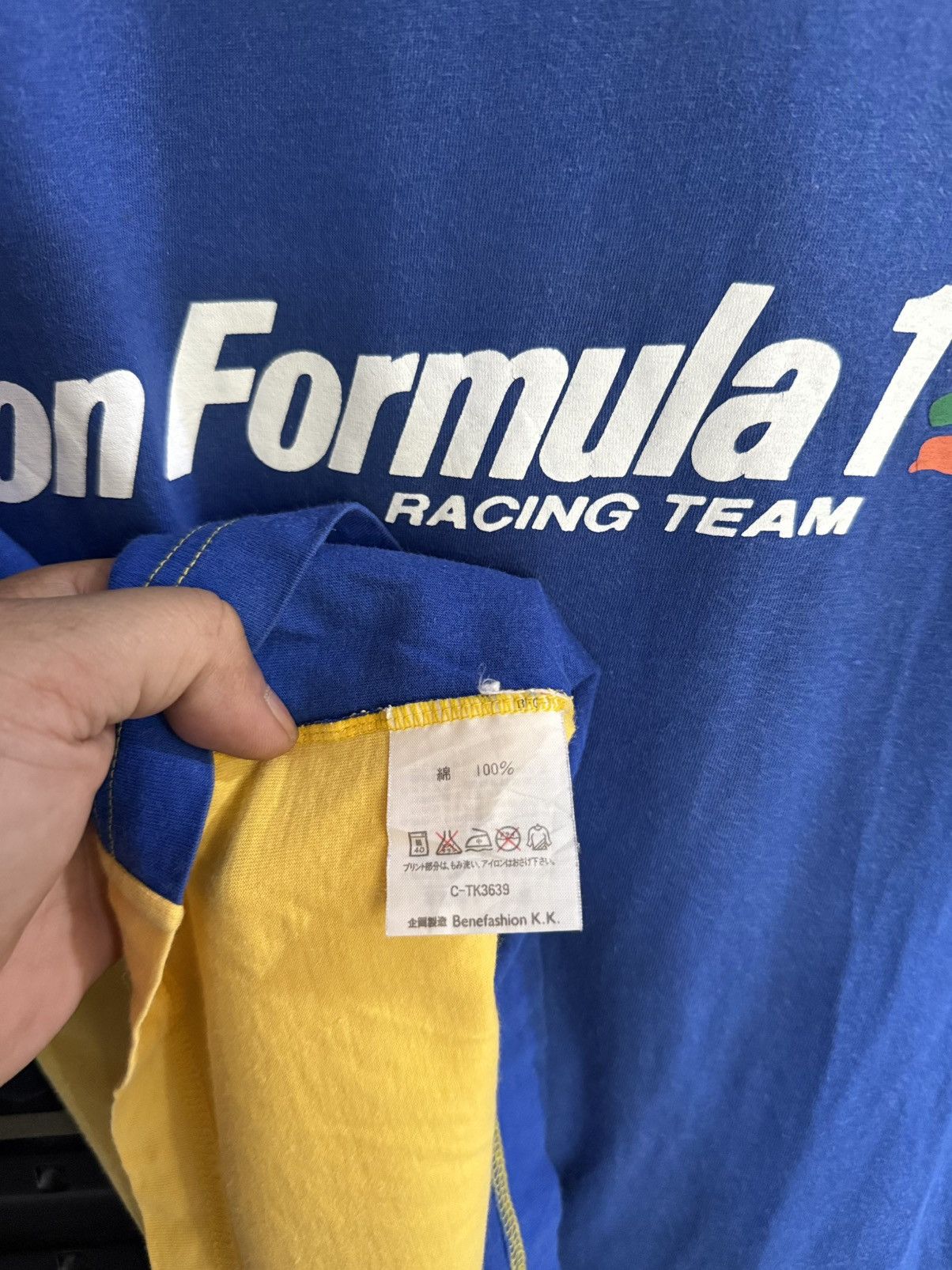 Formula 1 Vintage Benetton Formula 1 Racing Team Hypecolour Pocket Tee Size US L / EU 52-54 / 3 - 8 Thumbnail