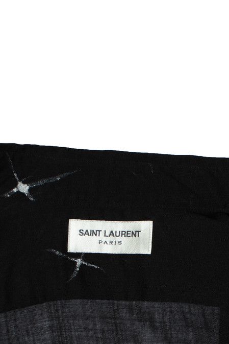 Saint Laurent Paris Saint Laurent, Black star printed sheer shirt 2018 Size US M / EU 48-50 / 2 - 6 Thumbnail