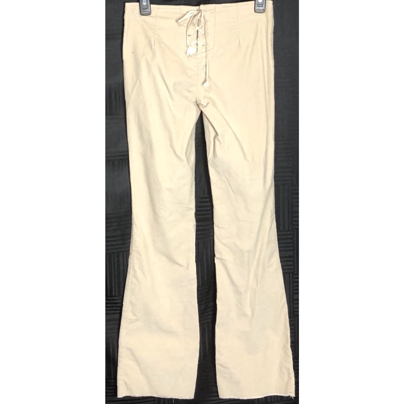 Tommy Hilfiger Tommy Hilfiger Corduroy Pants 3 Tan 28"W Flare Boot Cut Cuff Lace Up Mid Rise Women Jeans Size 26" / US 2 / IT 38 - 6 Thumbnail