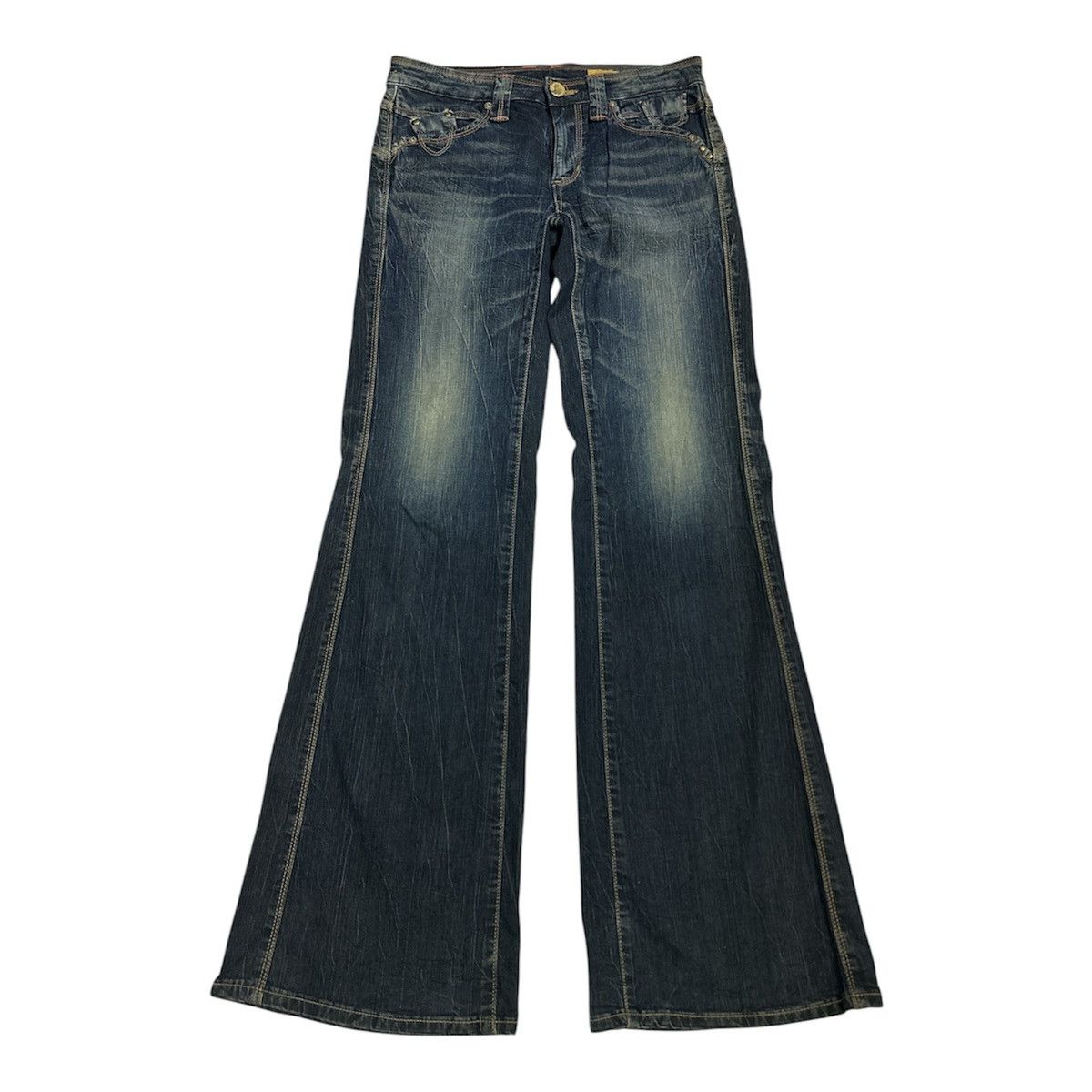 Distressed 2000s Vienus Flare Jeans Goa Lgb Y2K Style