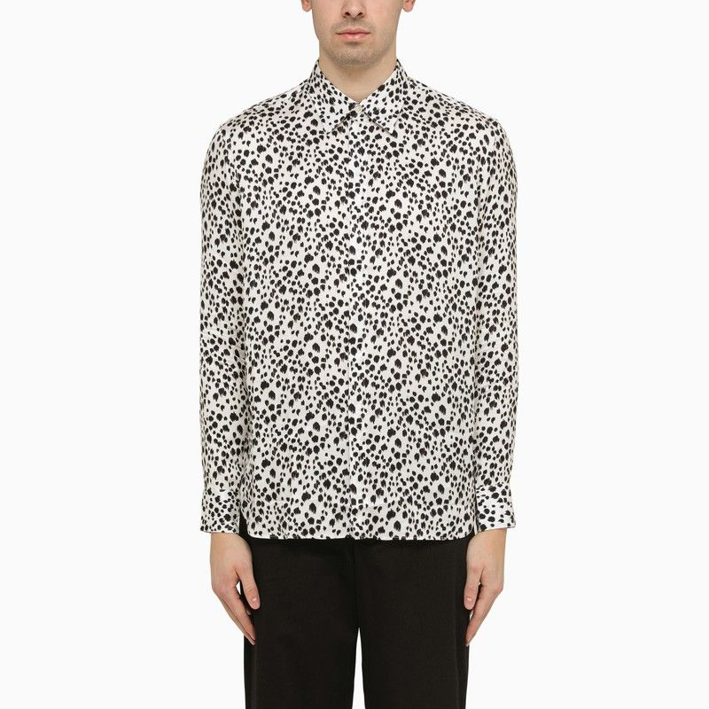 image of Pt Torino White/black Viscose Shirt, Men's (Size Large)