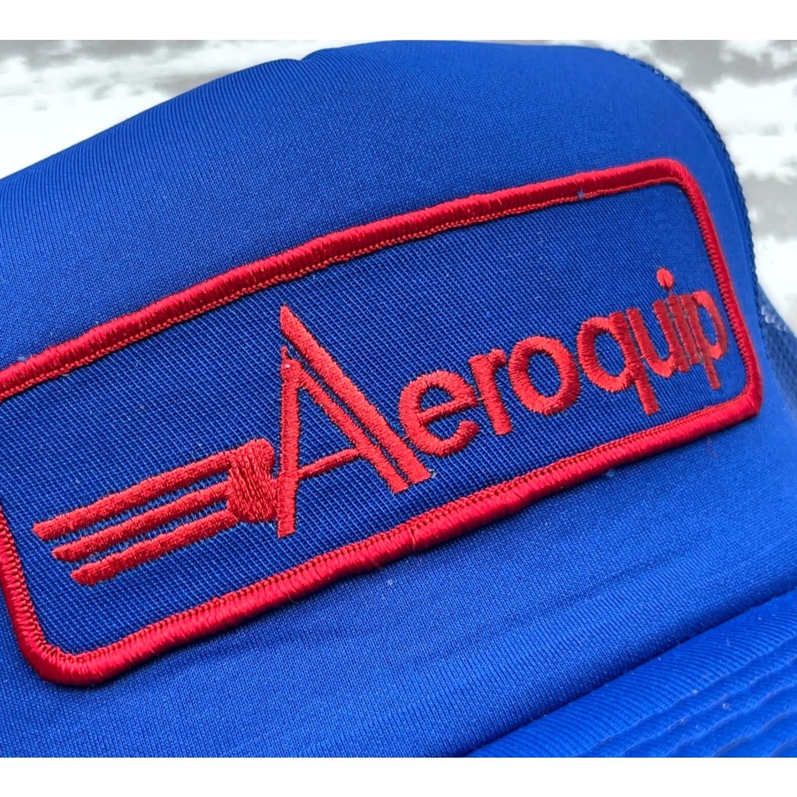 Vintage Vintage Athletic Headwear Trucker Hat Adult One Size Blue Red 90s Farm Mining Casual Workwear USA Logo Retro Filigree Size ONE SIZE - 3 Thumbnail