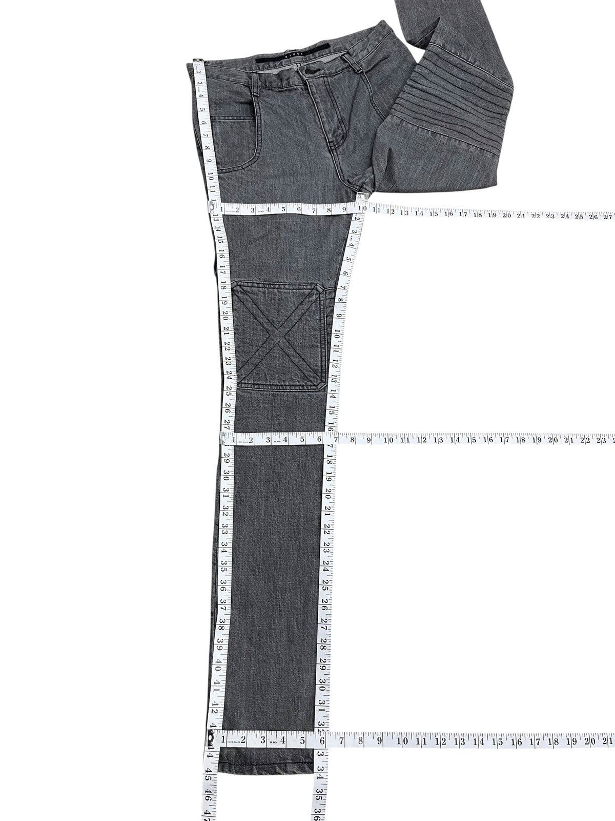 Niki Archival NIKKI Japan Heavy Cross-Stitch Moto Biker Denim Y2K Size US 29 - 12 Thumbnail