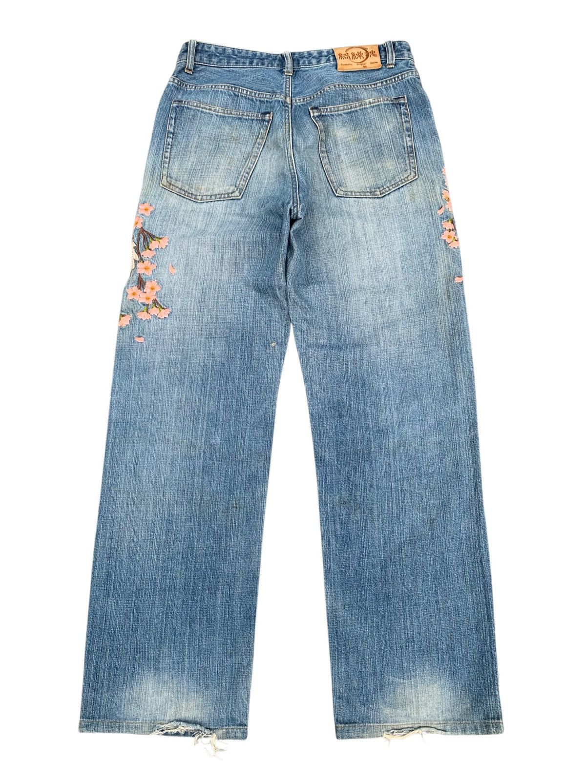 Kapital KARAKURI TAMASHI FISH KOI SAKURA EMBROIDERY DISTRESSED DENIM Size US 32 / EU 48 - 5 Thumbnail