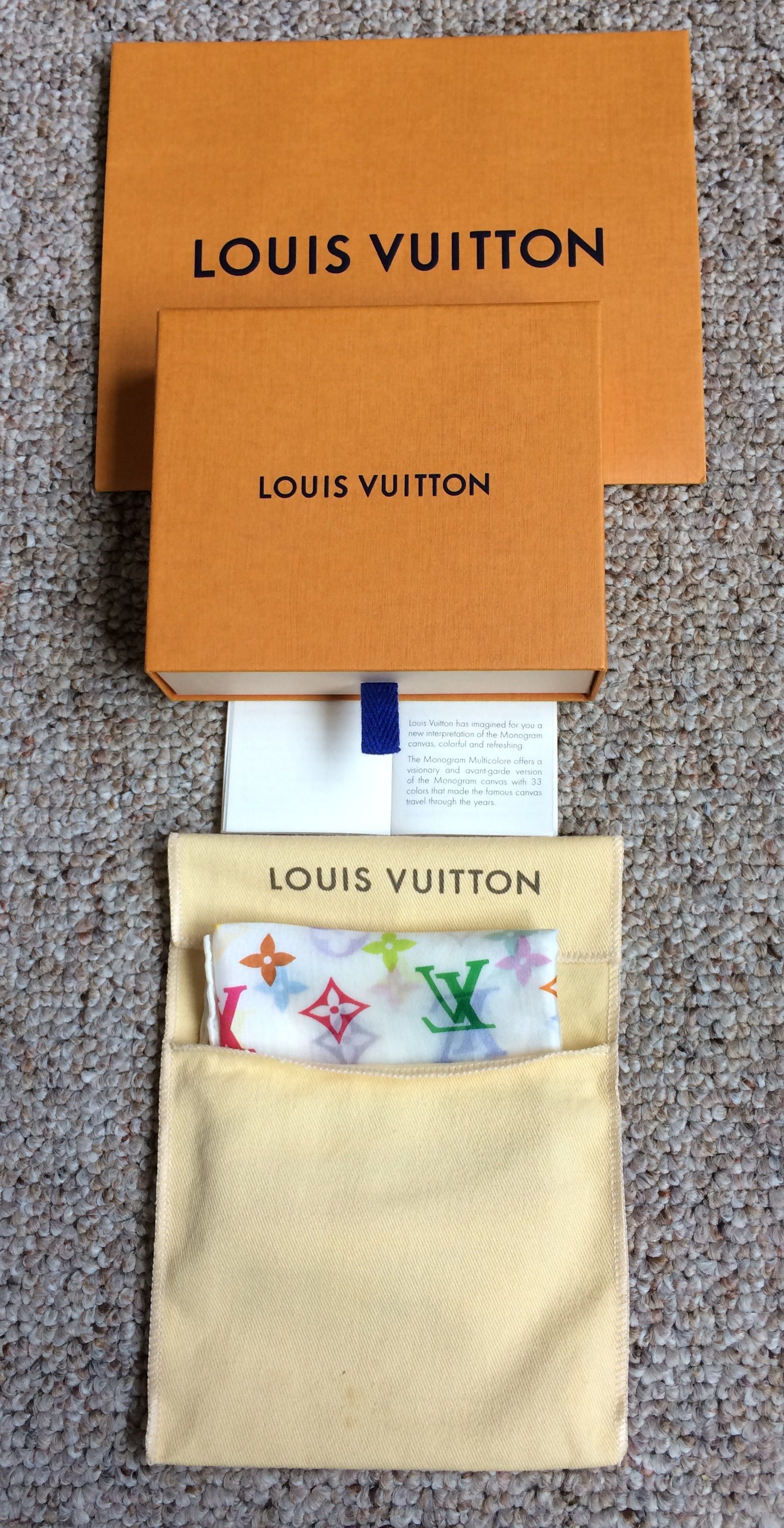 Louis Vuitton × Takashi Murakami S/S 2003 Louis Vuitton Murakami Multicolor Monogram Scarf Size ONE SIZE - 9 Thumbnail