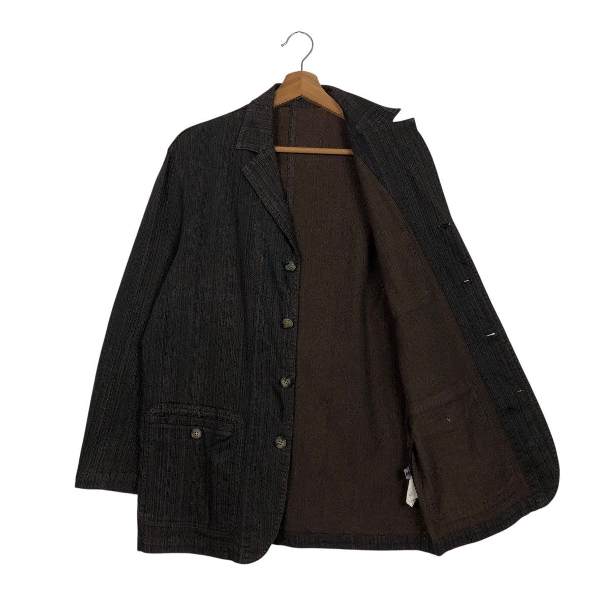 Issey Miyake 📌Vintage Hickory Chore Work Jacket Navy Blue Japan Made Size US M / EU 48-50 / 2 - 12 Thumbnail