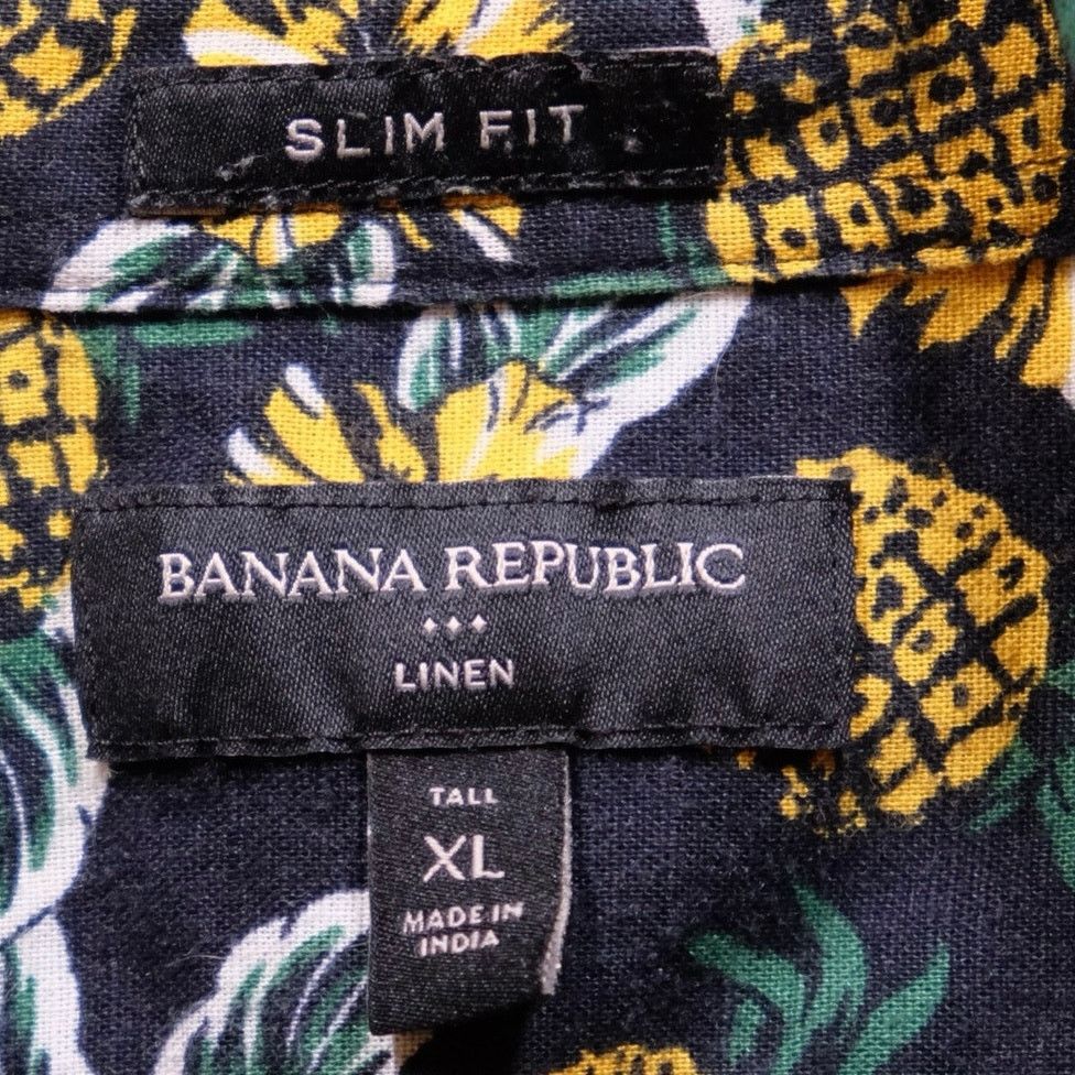 Banana Republic Banana Republic Linen Slim Fit Button Down Hawaiian Shirt XL Size US XL / EU 56 / 4 - 4 Thumbnail