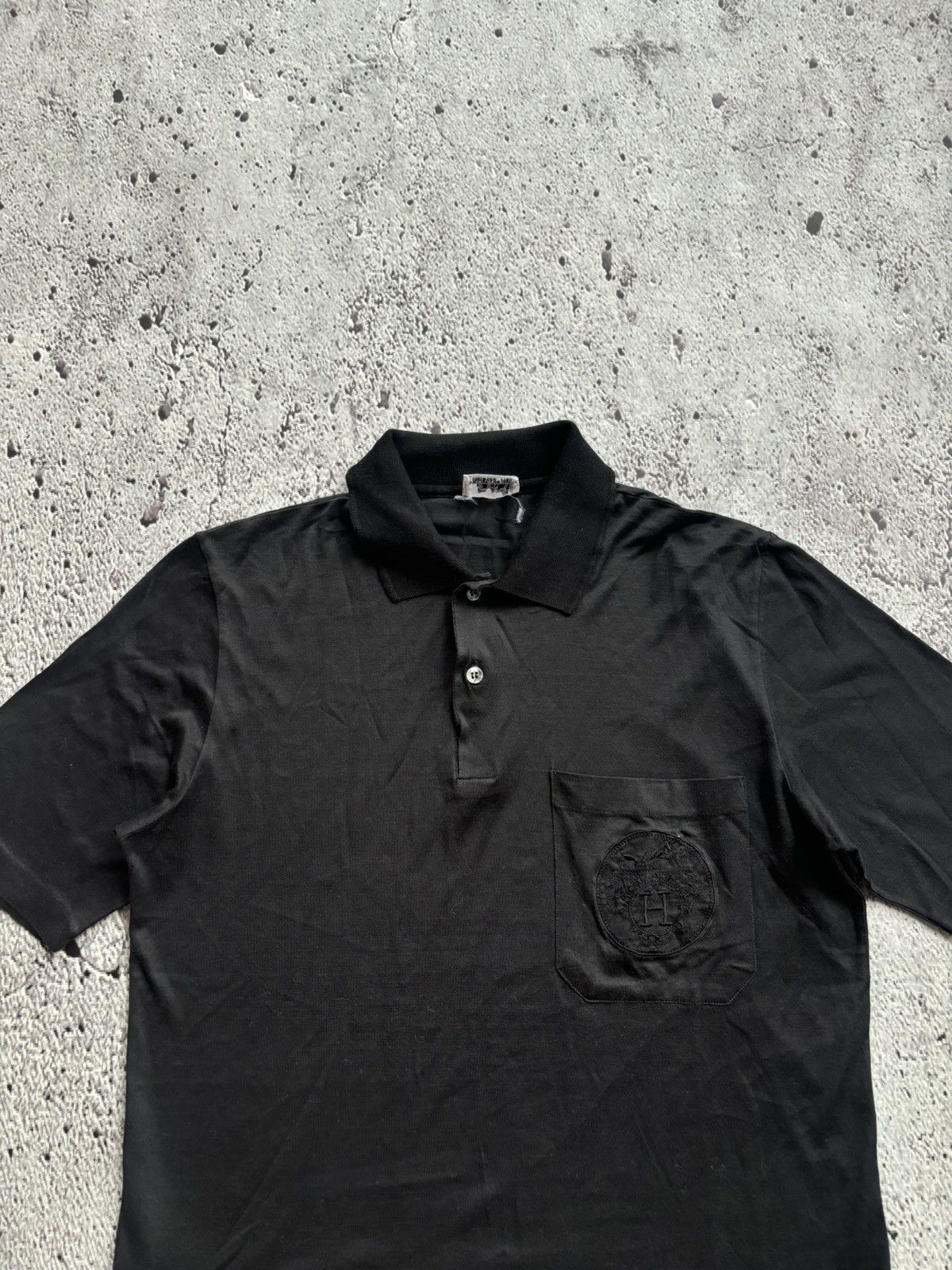 Hermes Vintage Hermes Paris Pocket black shirt Size US M / EU 48-50 / 2 - 2 Thumbnail
