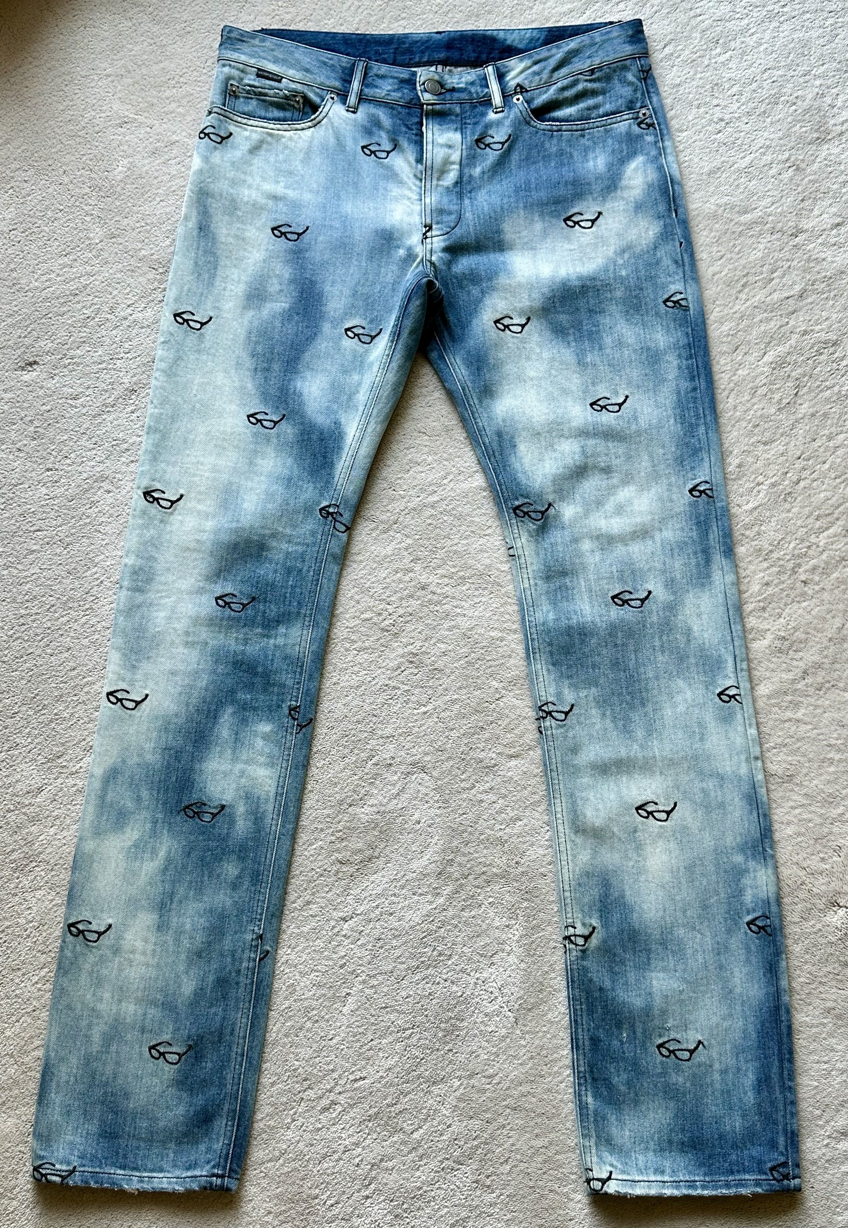 VIKTOR & ROLF All-Over Embroidered Lunette JEANS Sz 48 EUR