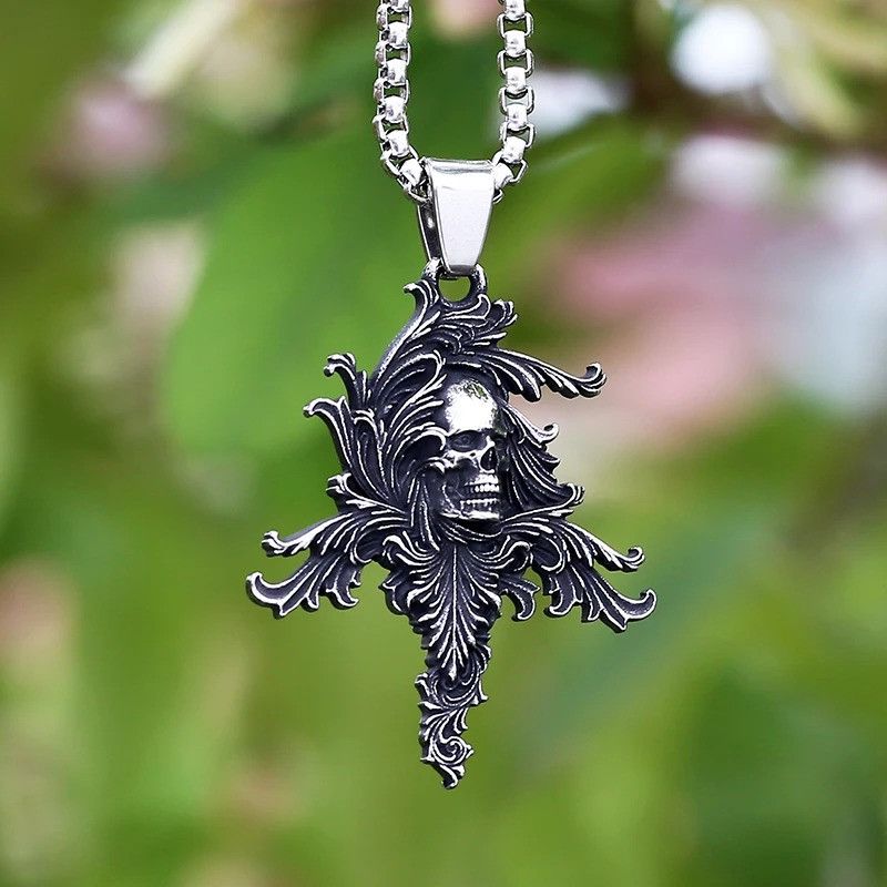 Japanese Brand × Jewelry Stainless Steel Skull Pendant Necklace Size ONE SIZE - 1 Thumbnail