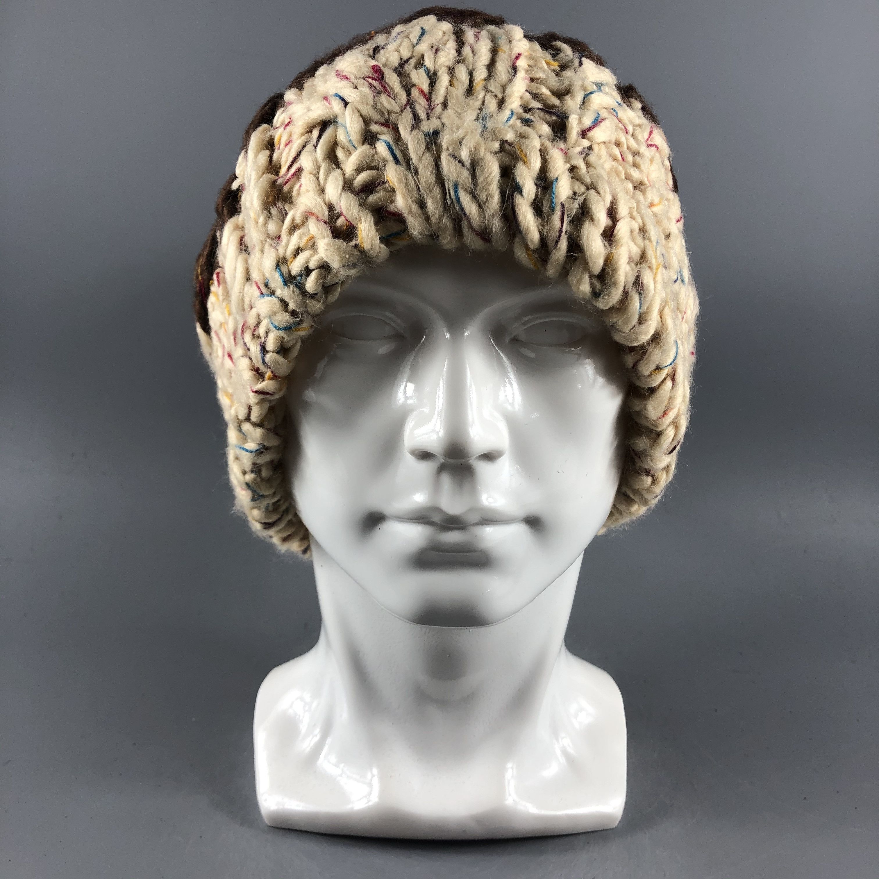 Vintage Crachet By Gabin Handmade Beanie Snow Hat Snow Cap -D095 Size ONE SIZE - 7 Thumbnail