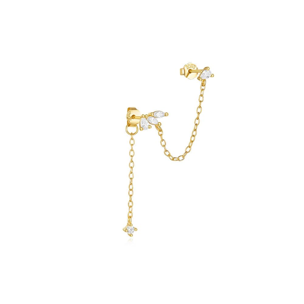Jewelry Dangle Chain Earrings 925 Sterling Silver Ear Jewelry Gift Size ONE SIZE - 4 Thumbnail
