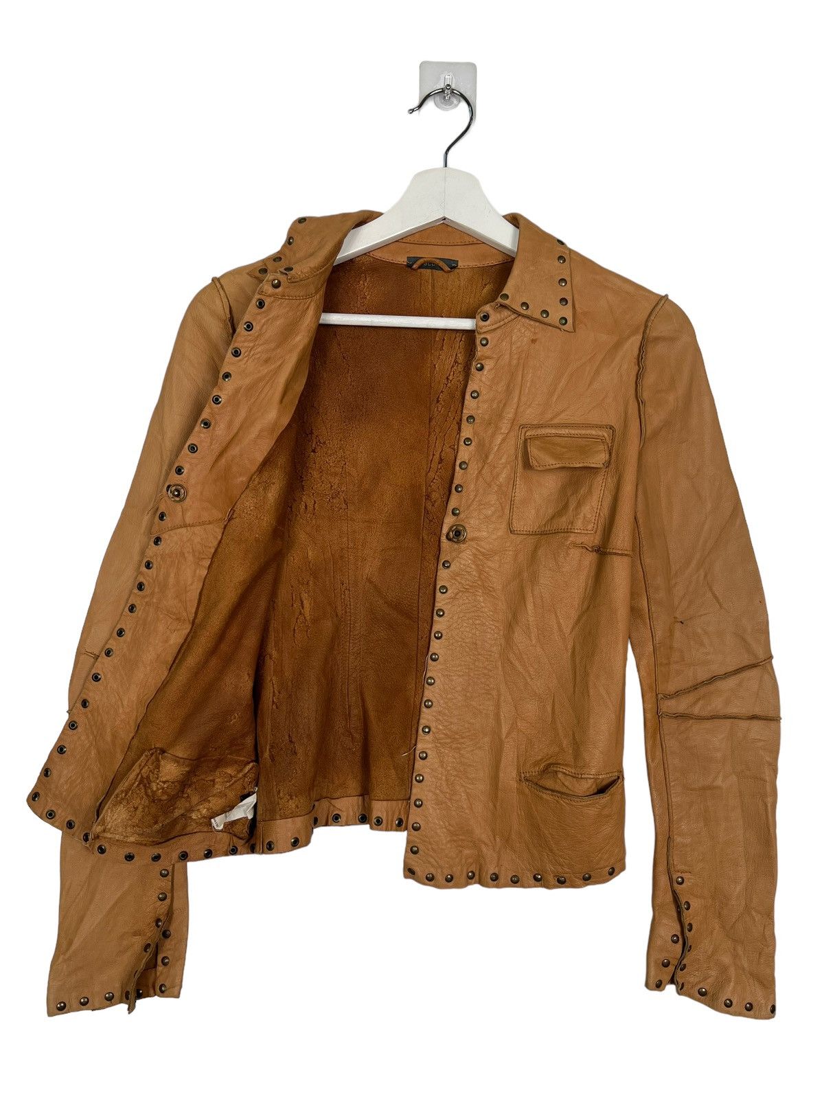 Designer 🔥 BLUR LEATHER JACKET MADE IN ITALY Size US XS / EU 42 / 0 - 9 Thumbnail