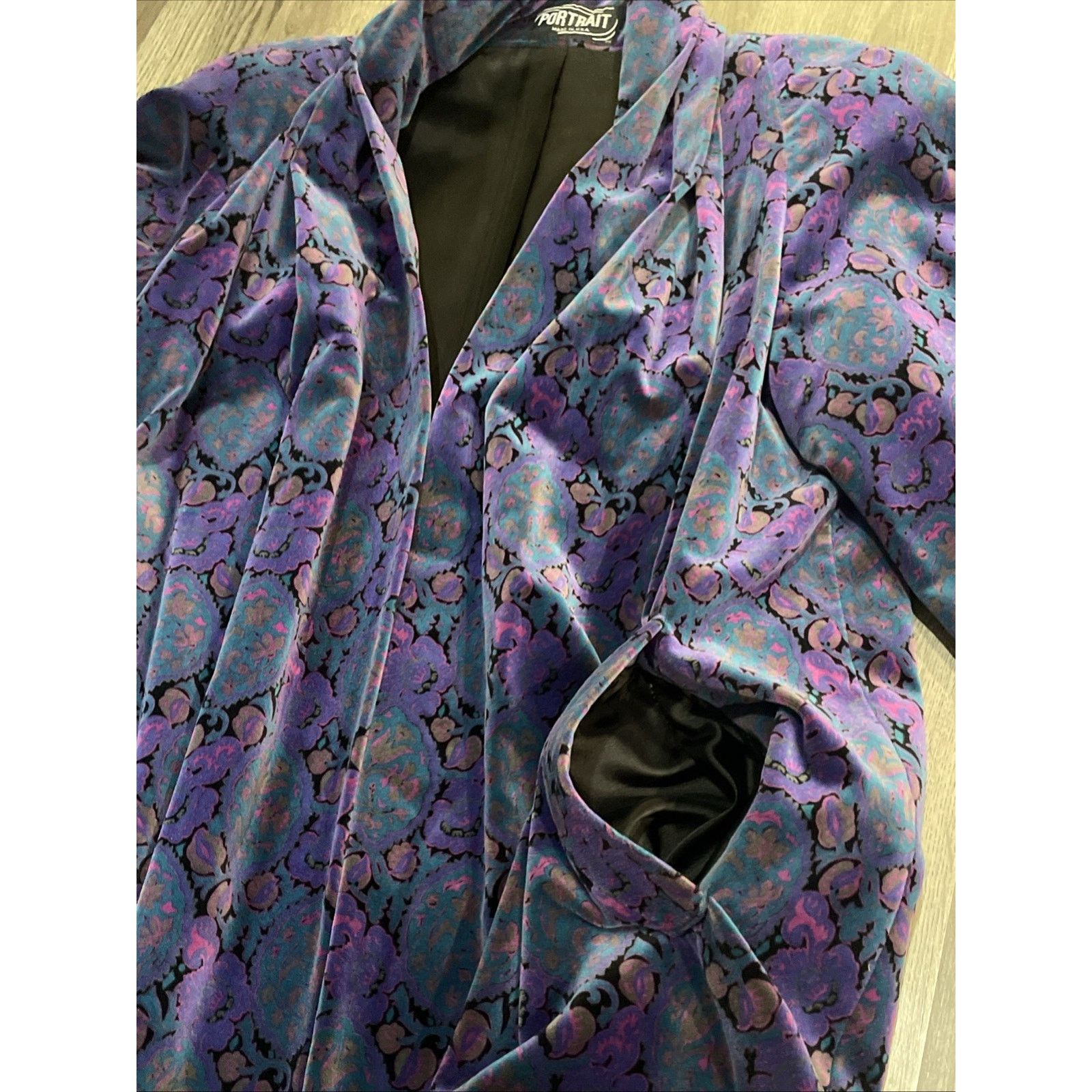 Other Portrait JL DeBall Velvet Opera Coat Purple Paisley Vintage Size XS / US 0-2 / IT 36-38 - 4 Thumbnail