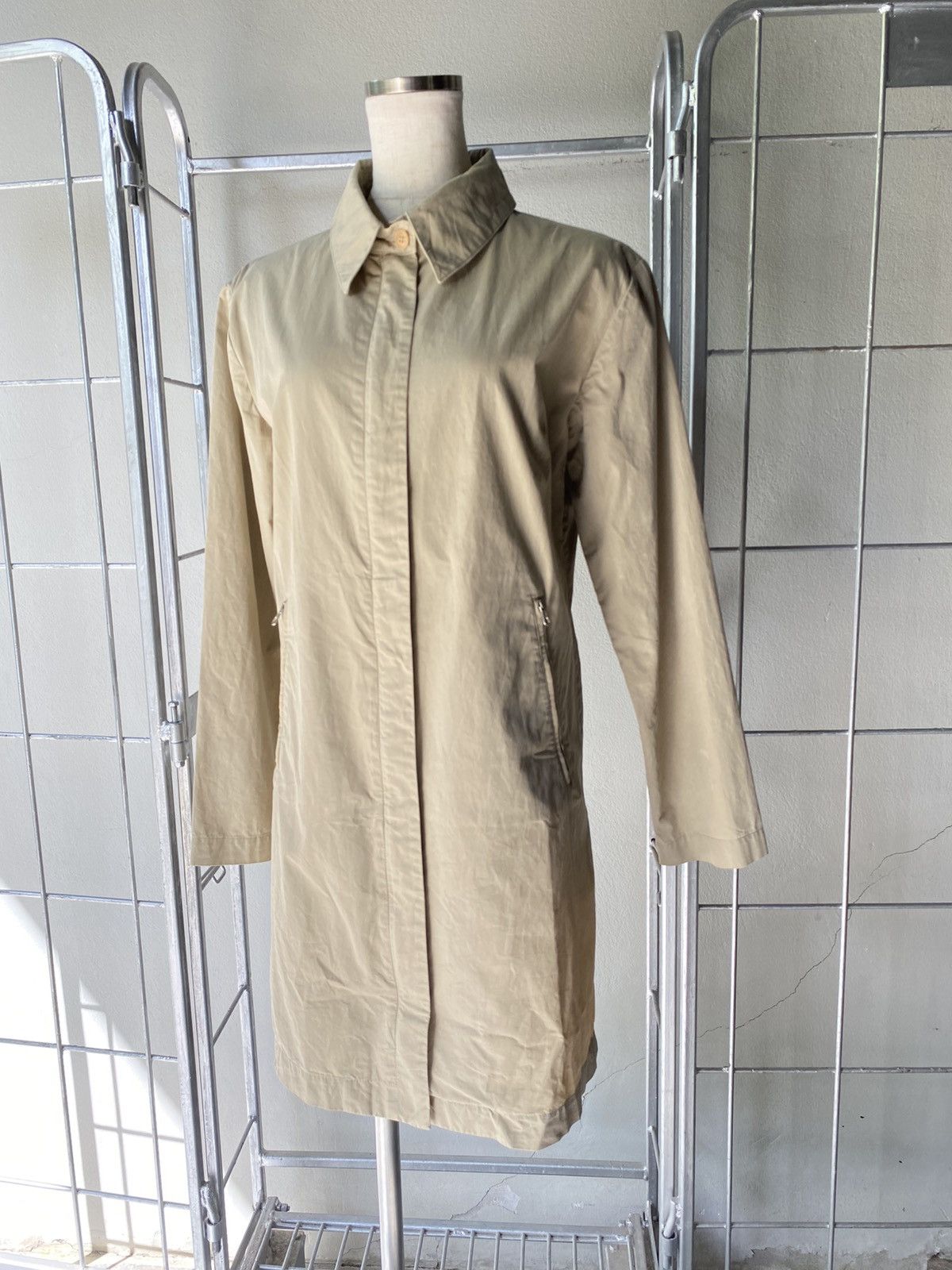 Moncler MONCLER Beige Button-Up Long Coat with Pockets Size ONE SIZE - 14 Thumbnail