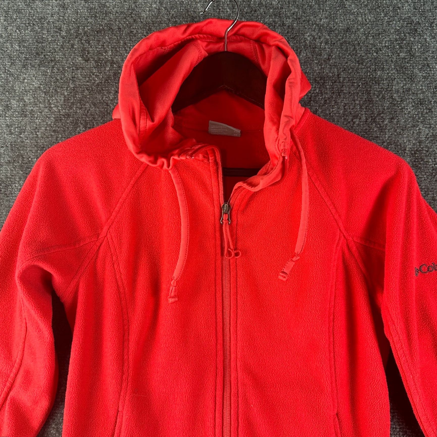 Logo 7 Columbia Jacket Womens XS Red Fleece Hooded Full Zip Pockets Logo Jacket Size XS / US 0-2 / IT 36-38 - 5 Thumbnail