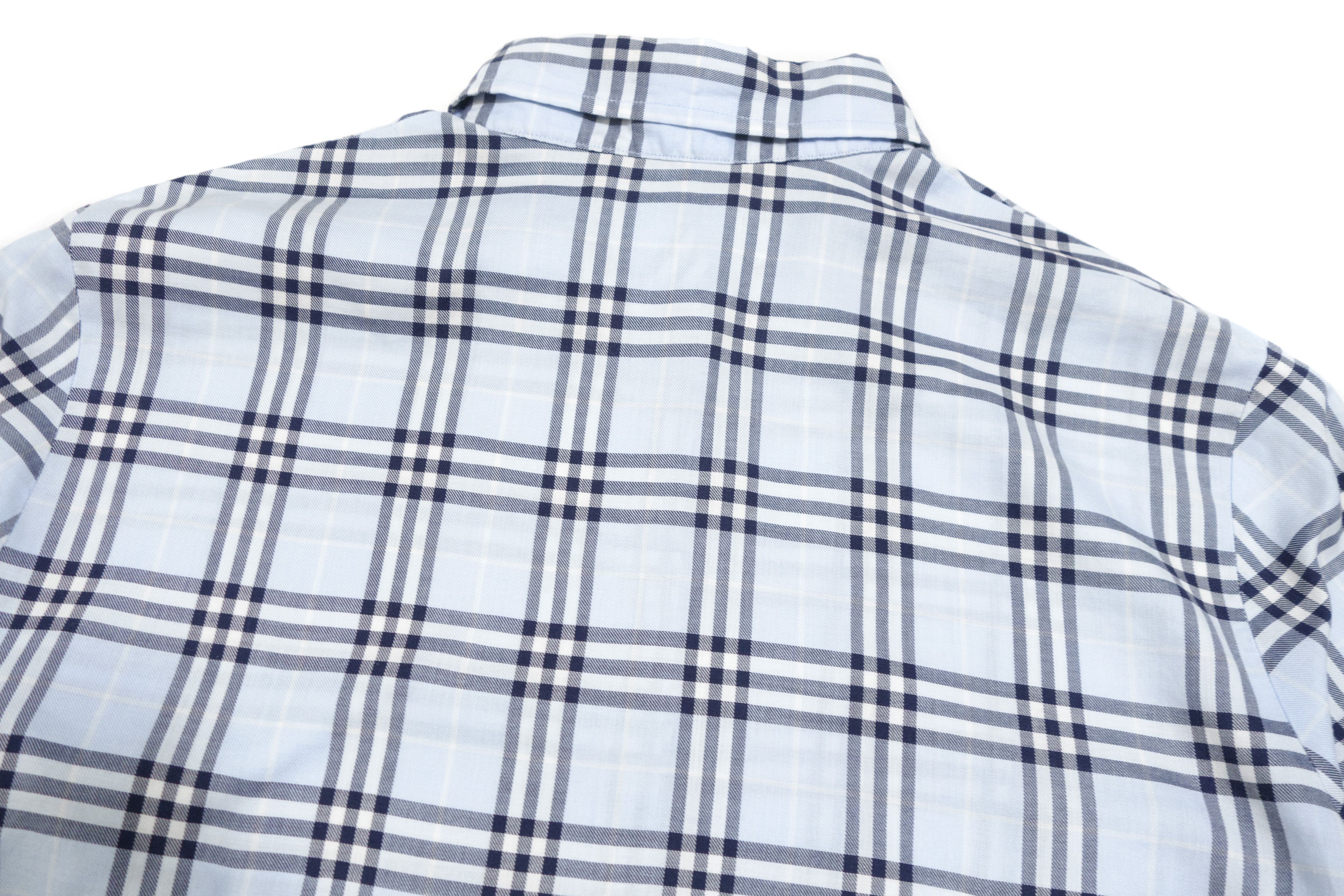 Burberry Blue Nova Check 3/4 Sleeve Logo Shirt Size XL / US 12-14 / IT 48-50 - 4 Thumbnail
