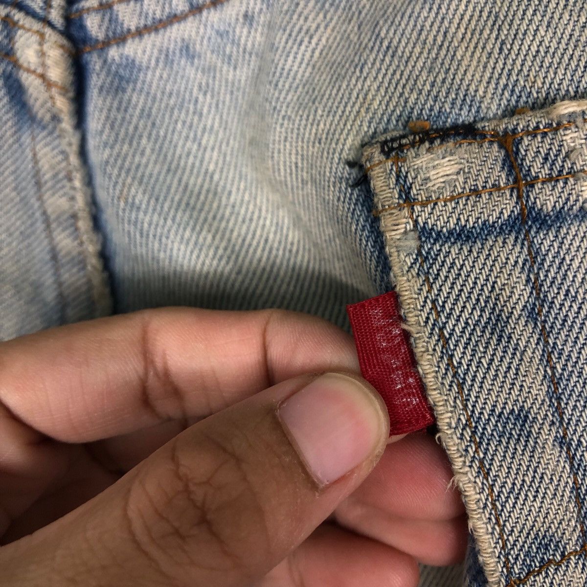 Levi's 🔥VINTAGE LEVI’S RINDEM BUTTON 524 MADE IN USA RED LINE Size US 33 - 20 Thumbnail