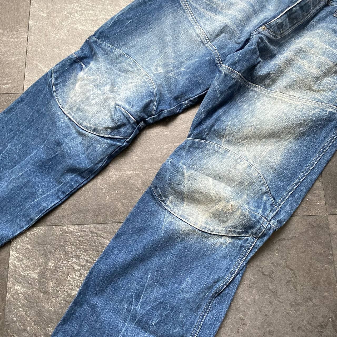 G-Star × Vintage Rare g star raw double knit blue denim jeans Size US 34 / EU 50 - 8 Thumbnail