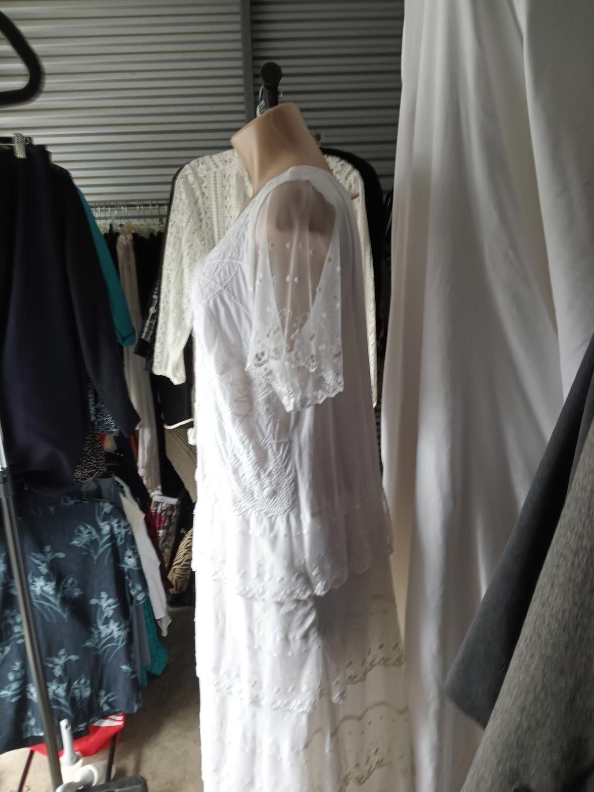 Sundae School Sundance Embroidered White Maxi Dress Size L / US 10 / IT 46 - 2 Thumbnail