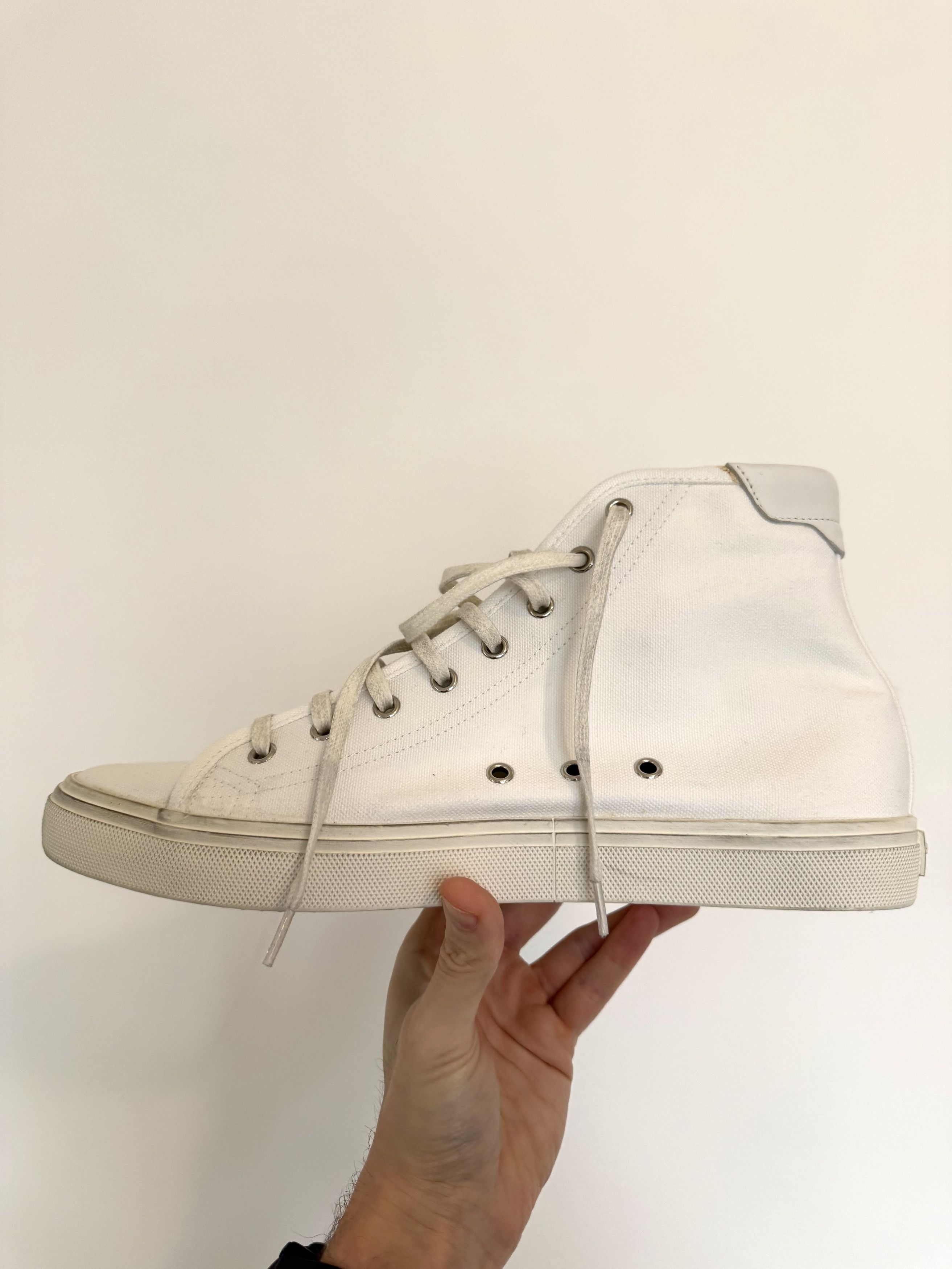 Saint Laurent Paris Saint Laurent Mid-Top Malibu Sneakers in Canvas and Leather Size US 10 / EU 43 - 4 Thumbnail