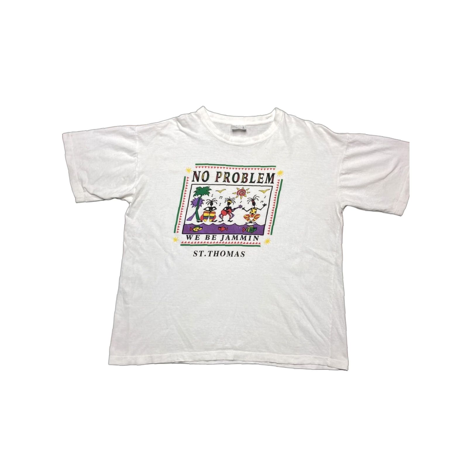 Vintage VINTAGE WE T-Shirt Jamaica St Thomas Graphic XL XXL Men Shirt White 90s Concert Jamaic a Size US XL / EU 56 / 4 - 1 Thumbnail