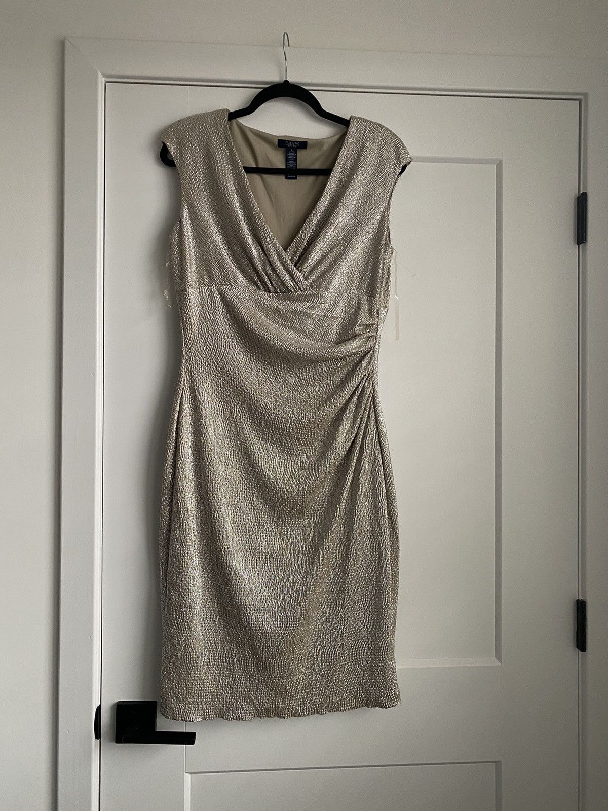Chaps NWT womens sparkly gold bodycon size8 dressşes Size M / US 6-8 / IT 42-44 - 4 Thumbnail