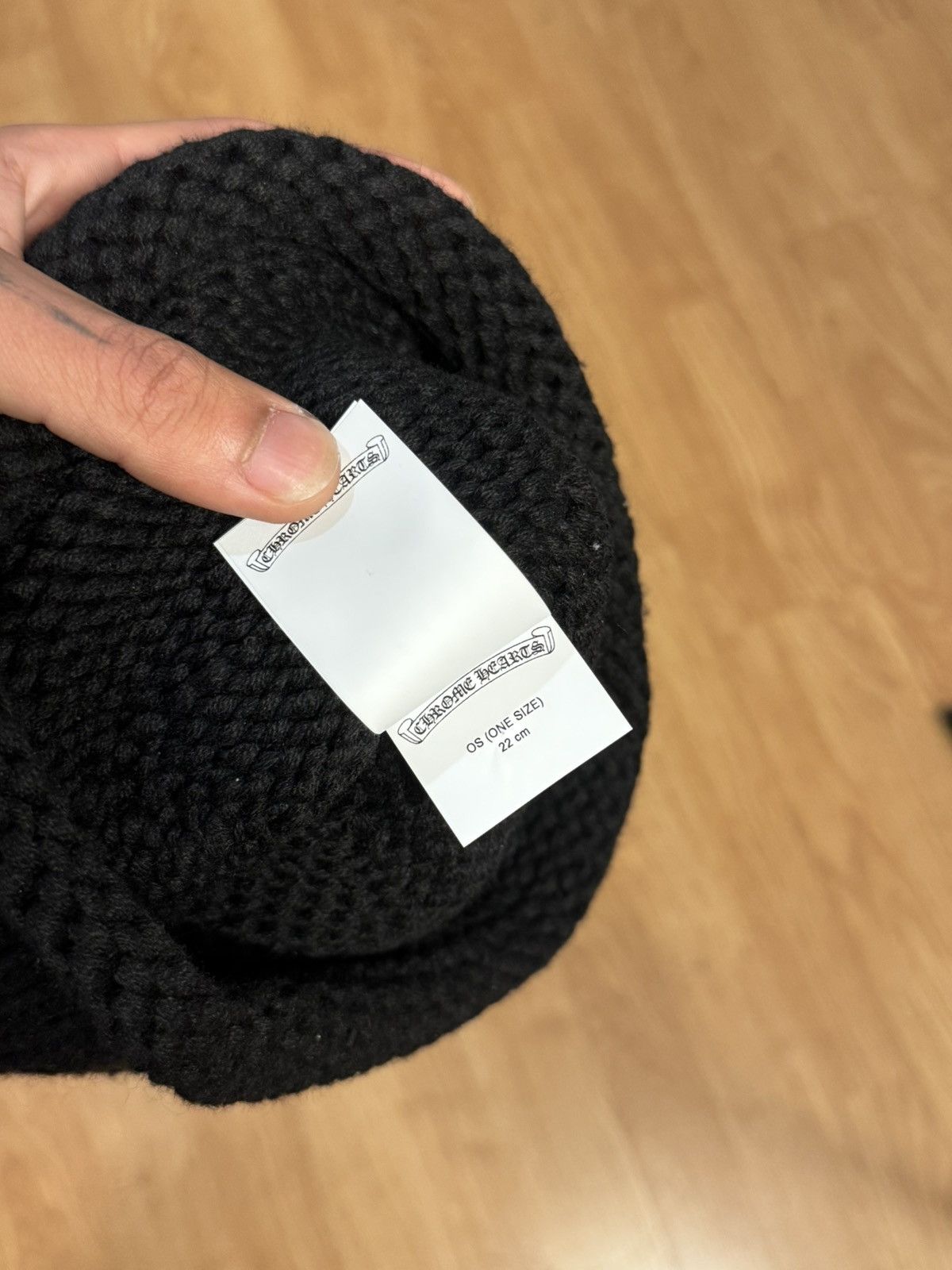 Chrome Hearts Chrome Hearts Black Cashmere Black Cross Patch Beanie Size ONE SIZE - 10 Thumbnail