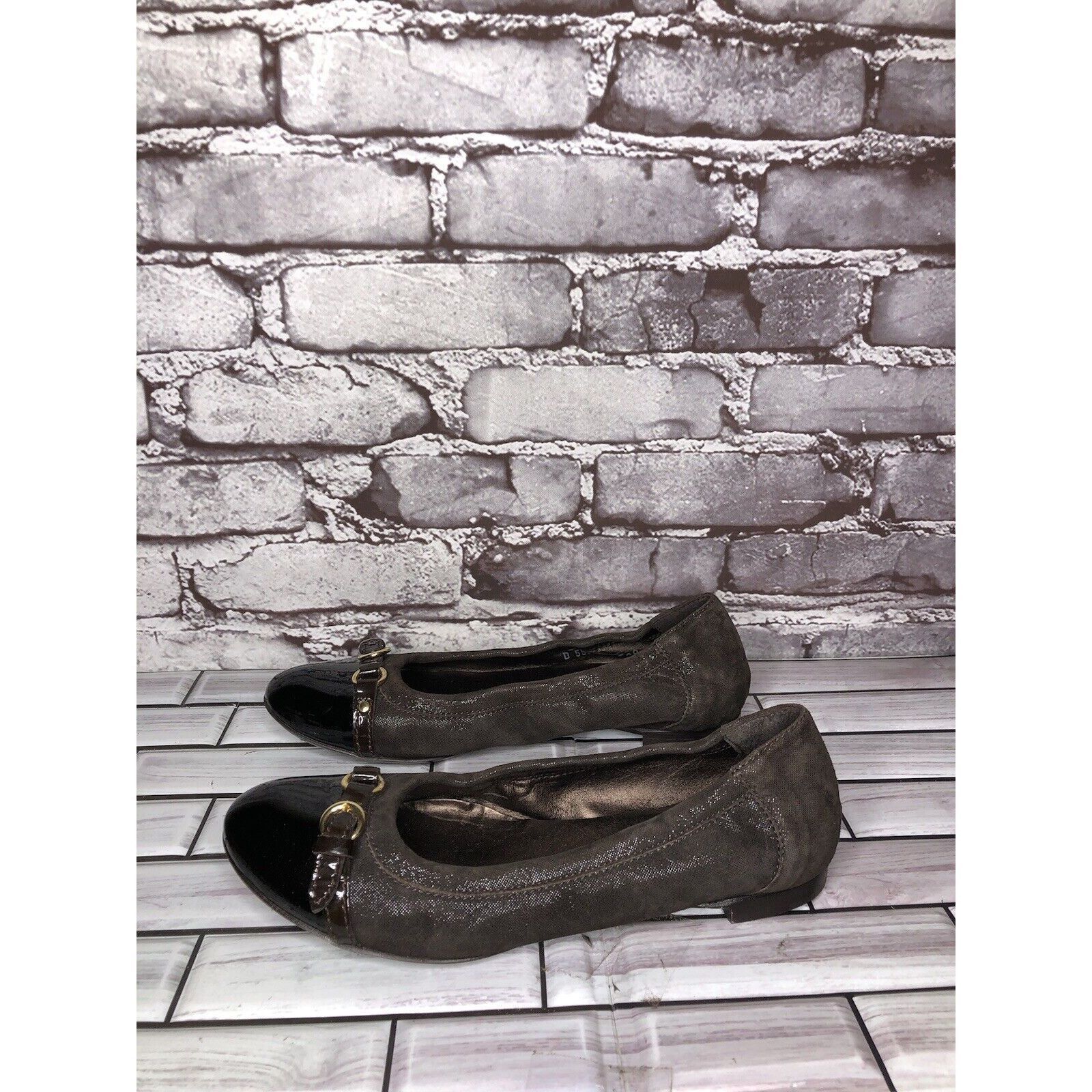 Other AGL Brown Suede Leather Cap Toe Strap Slip On Ballet Shoes W Size US 7.5 / IT 37.5 - 21 Thumbnail