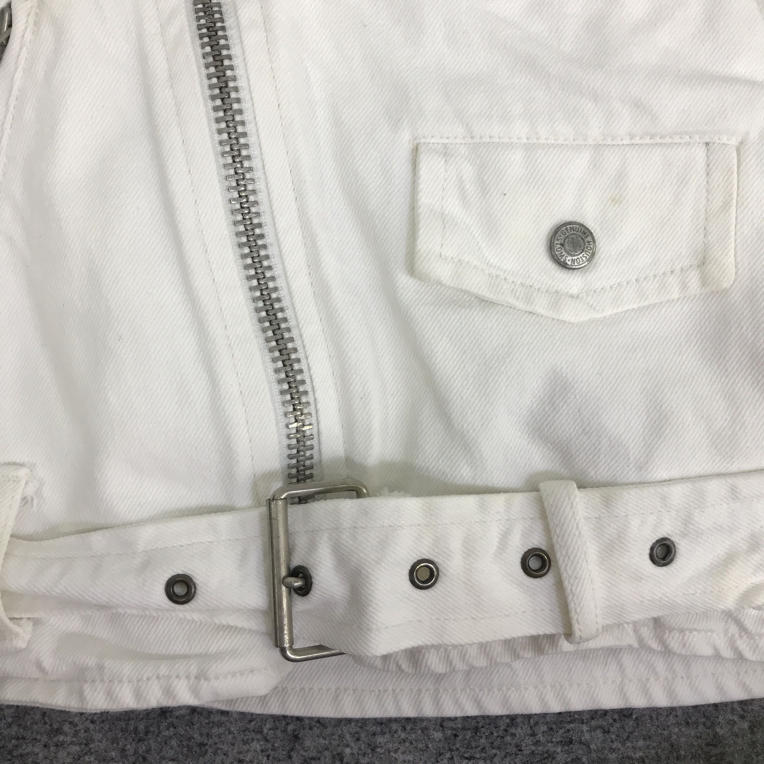 Japanese Brand HOUSTON DENIM DOUBLE COLLAR BIKER STYLE JACKET K78B4 Size US L / EU 52-54 / 3 - 11 Thumbnail