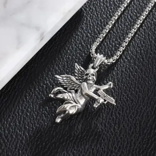 Jewelry × Vintage Gothic Devil Skull Angel Necklace Size ONE SIZE - 4 Thumbnail