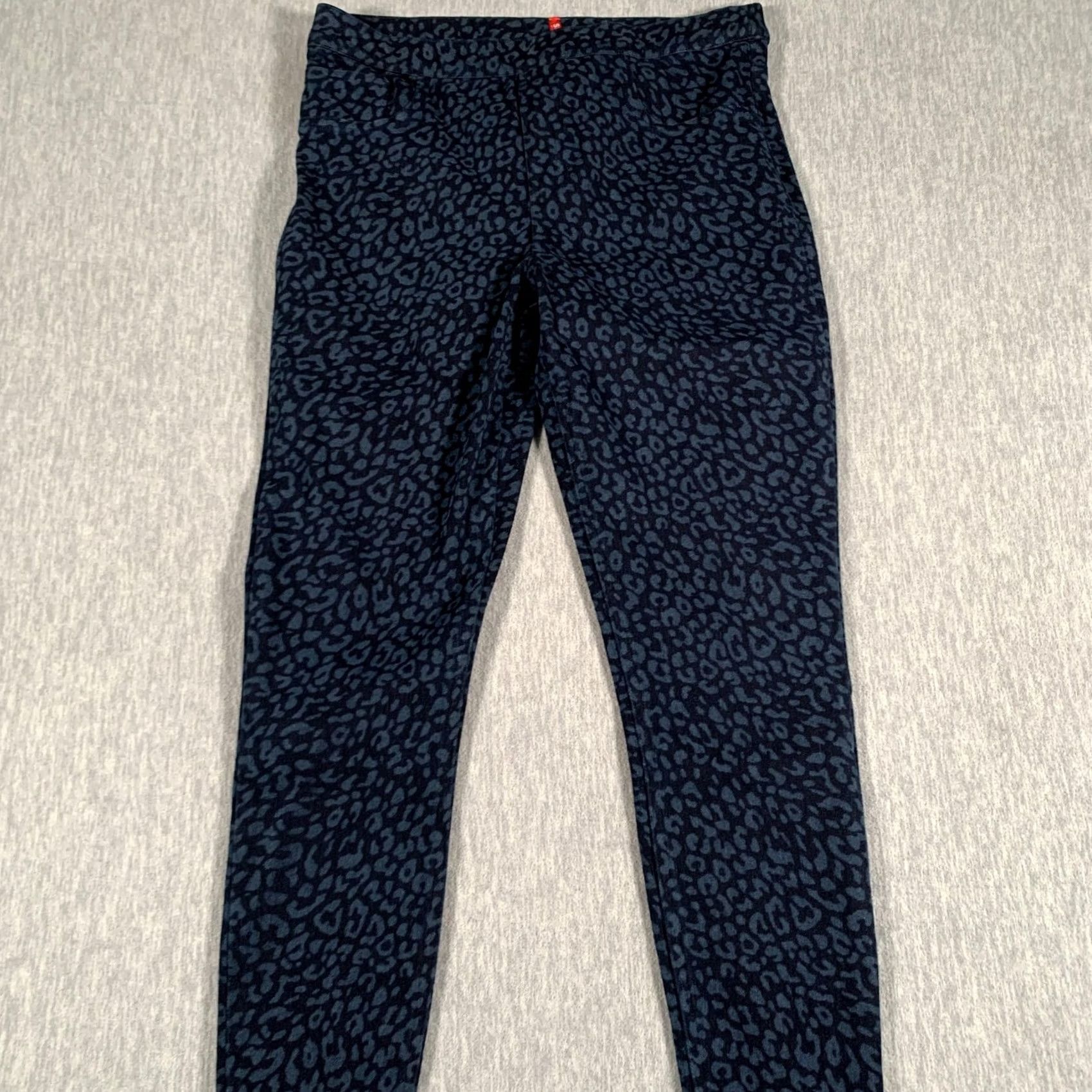 Spanx Spanx Leggings Womens L Blue Leopard Print Shaping Pull On Stretch Pants Size 36" / US 14 / IT 50 - 2 Thumbnail