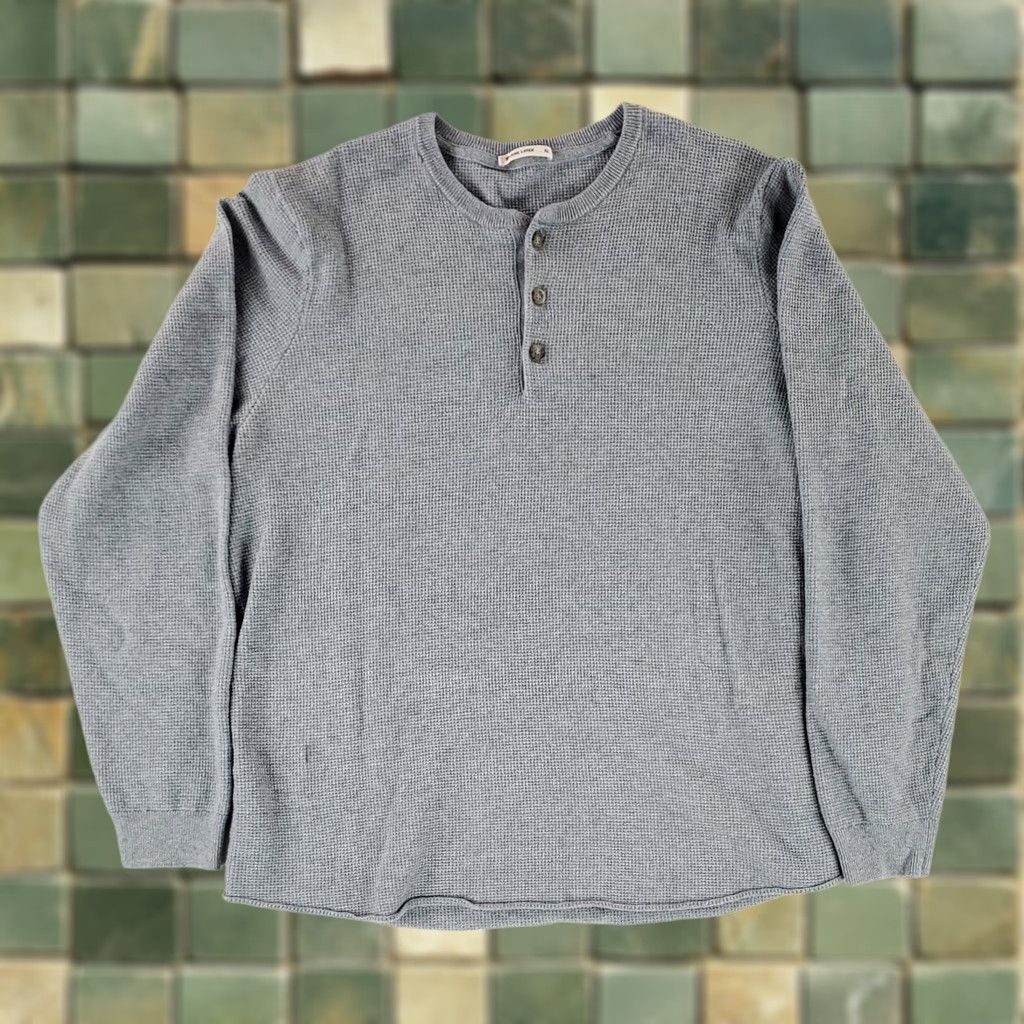 Marine Layer Marine Layer Shirt Thermal Henley 3 Button Gray Mens XL Size US XL / EU 56 / 4 - 1 Thumbnail