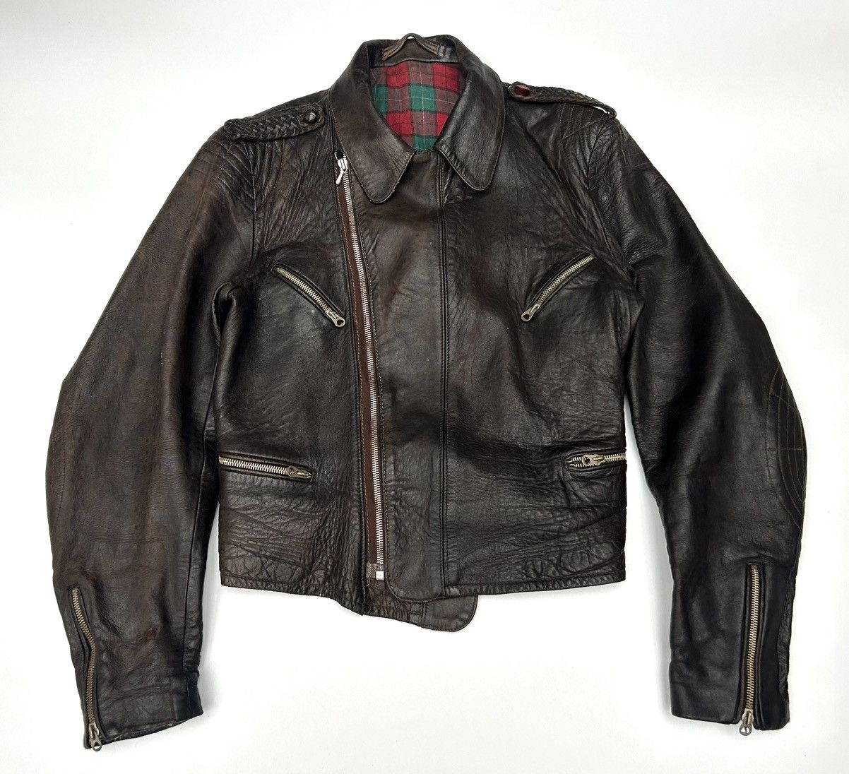 Vintage 30-40’s WWII German Leather Motorcycle Jacket DRP Zipp Size US S / EU 44-46 / 1 - 1 Thumbnail