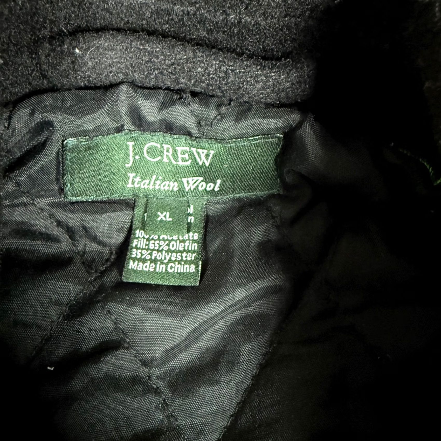 J.Crew VINTAGE J.Crew Italian Wool Pea Coat XL Top Coat Quilted Liner Black Wool Jacket Men Winter Workwear Size US XL / EU 56 / 4 - 4 Thumbnail