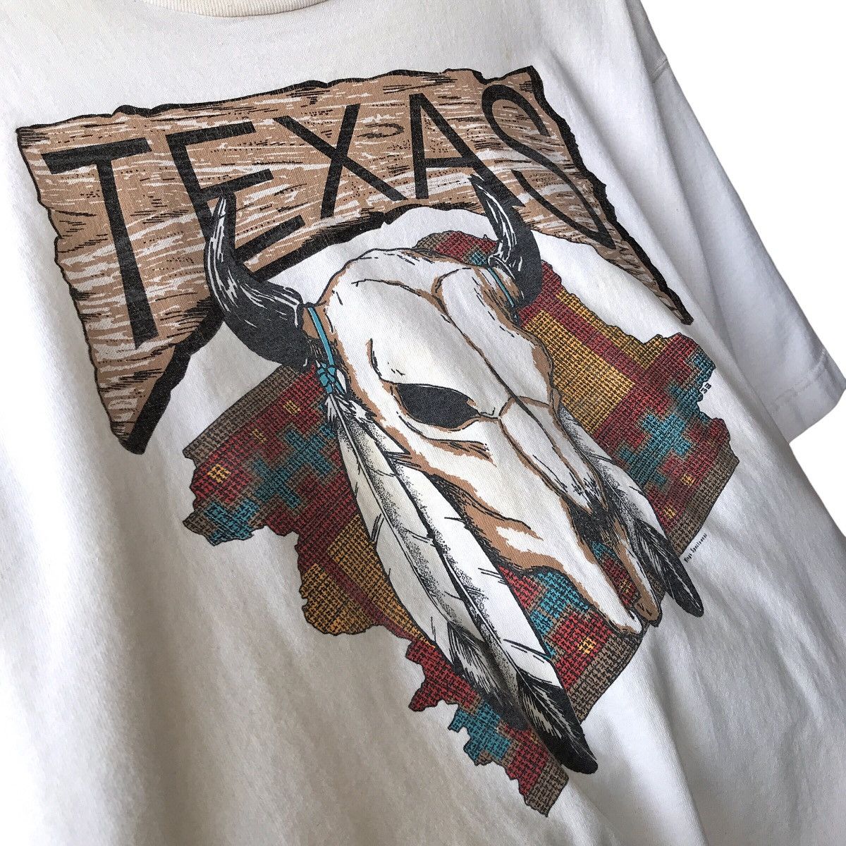 Tultex × Vintage Texas Native American Buffalo Skulls Vintage 1990s Tee Size US L / EU 52-54 / 3 - 4 Thumbnail