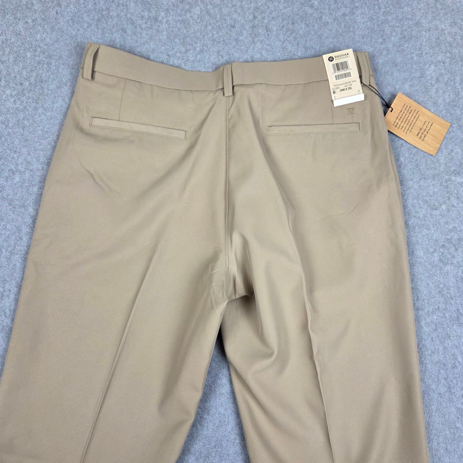 Haggar NWT Haggar 34x32 Tan Flat Front Straight Fit Slacks Size US 34 / EU 50 - 4 Thumbnail