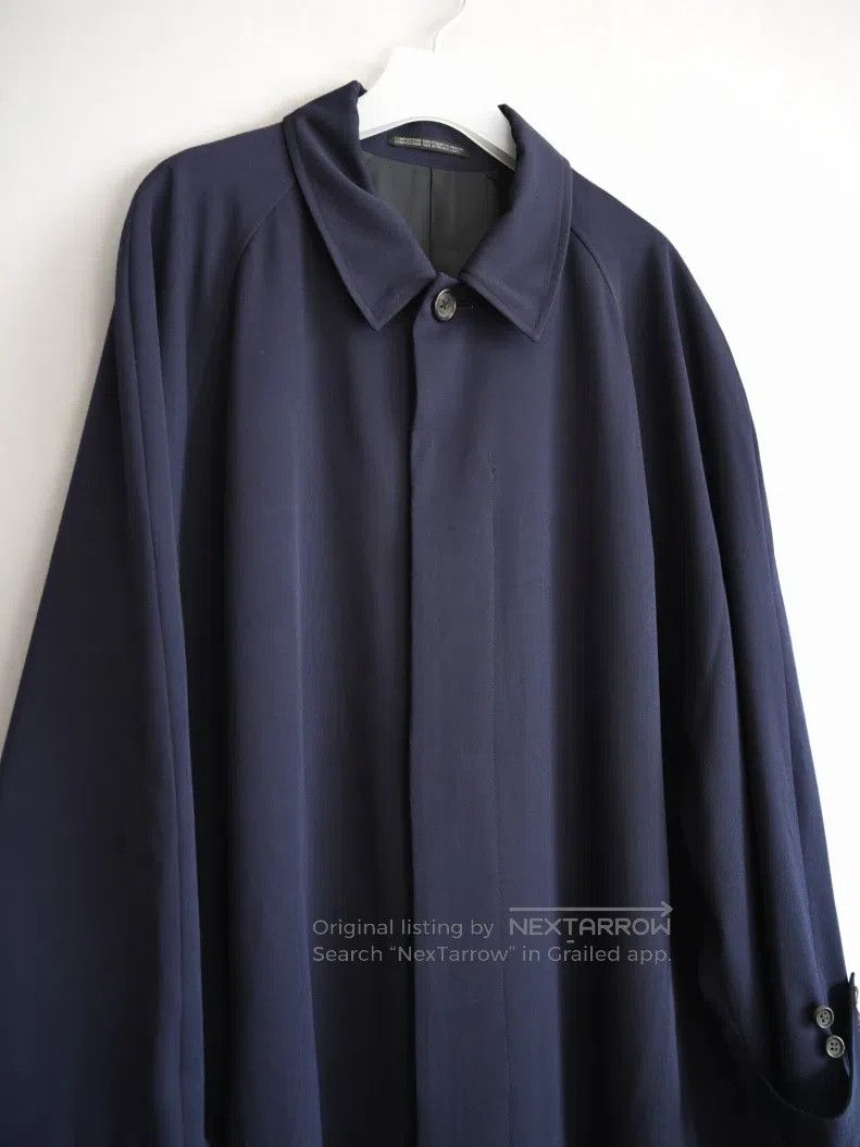 Yohji Yamamoto Yohji Yamamoto Navy Blue Raglan Sleeve Coat Size US M / EU 48-50 / 2 - 2 Thumbnail