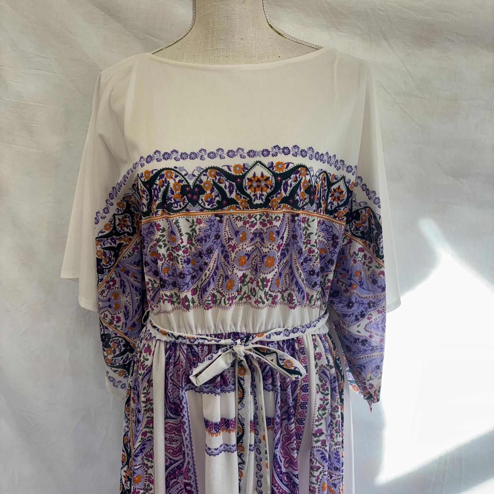 Other Vtg 70s floral paisley flowy sleeve fairy-core hippie dress Size M / US 6-8 / IT 42-44 - 2 Thumbnail