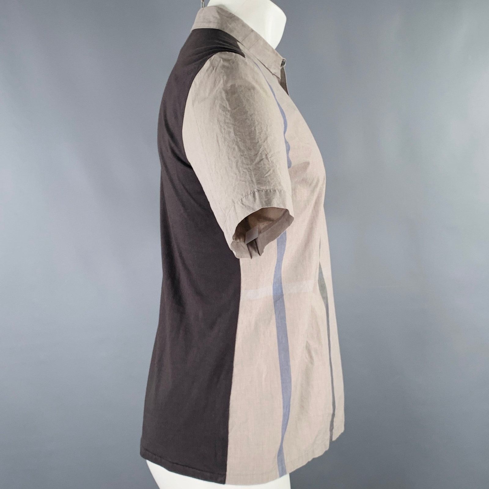 Stephan Schneider Size M Grey Taupe Mixed Fabrics Cotton Short Sleeve Shirt Size US M / EU 48-50 / 2 - 2 Thumbnail